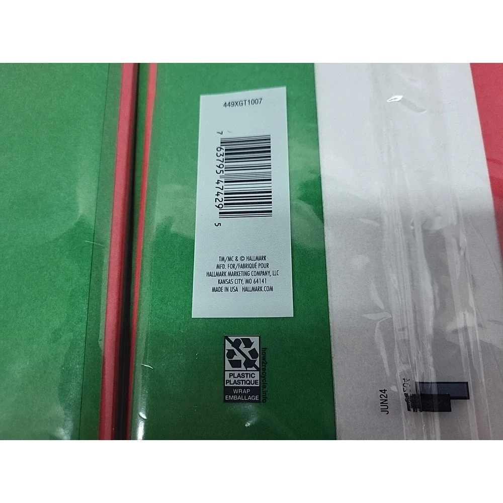 Lot of 3 Packages Hallmark Tissue Paper Green White Red‎ 120 sheets Total